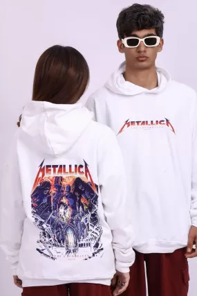 Metallica White Oversized Hoodie