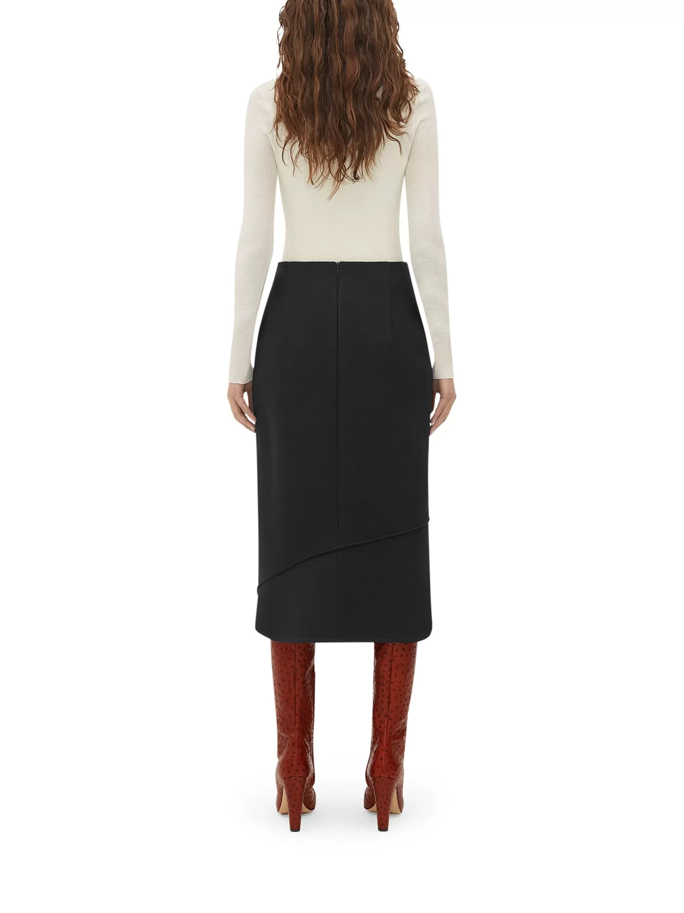 MIDI SKIRT IN STRUCTURED COTTON