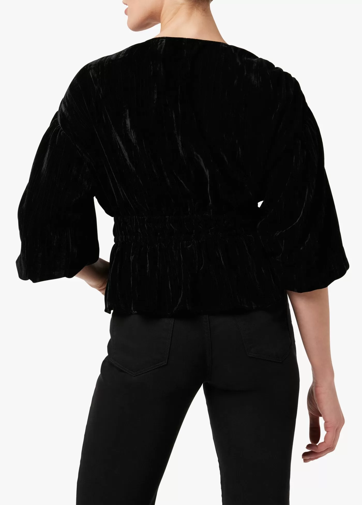 MONA VELVET WRAP SS TOP