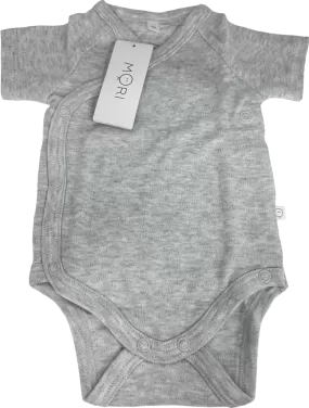 Mori Baby Short Sleeve Kimono Bodysuit Grey Newborn