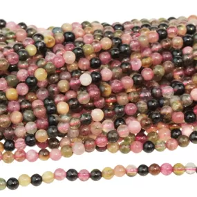 Multi Tourmaline 3mm Round - 15-16 Inch