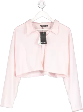 Nasty Gal Pink Button Up Soft Cropped Shirt UK 6