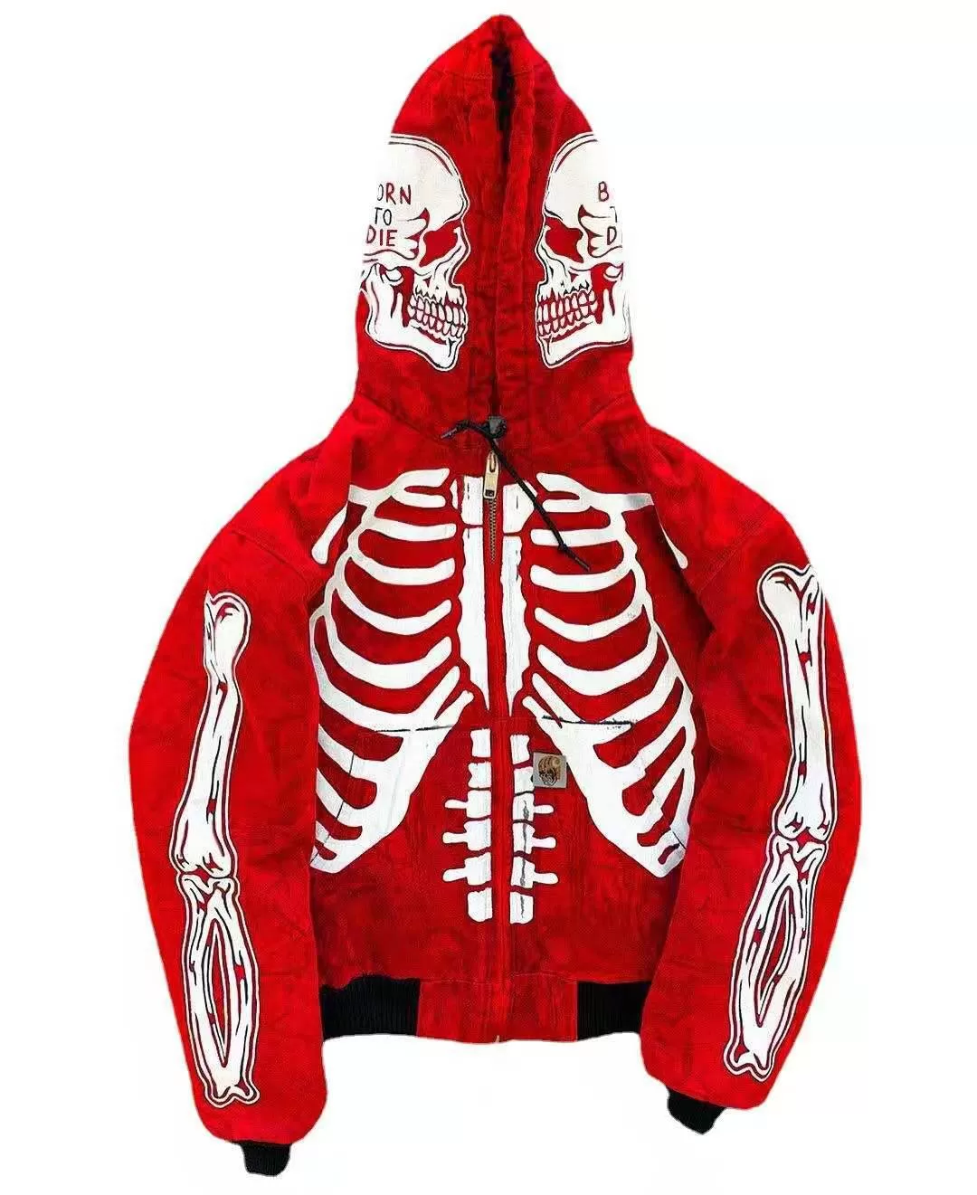 NEW Cardigan Jacket Oversized Hoodie Skull Painting