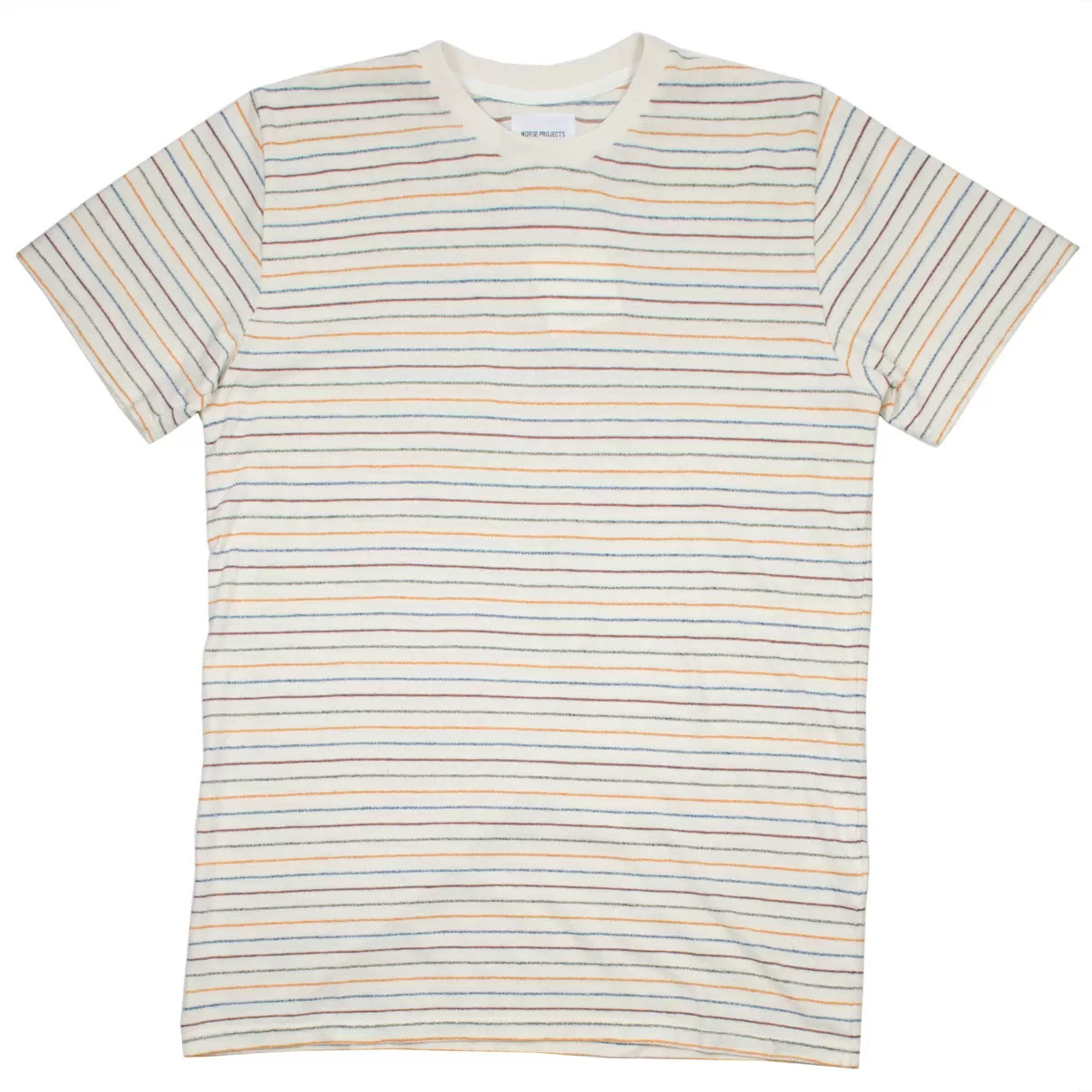 Norse Projects - Niels Mouliné Striped T-shirt - Ecru