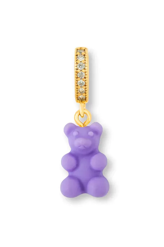 Nostalgia Bear Matte Pendant, Pave Gold Connector