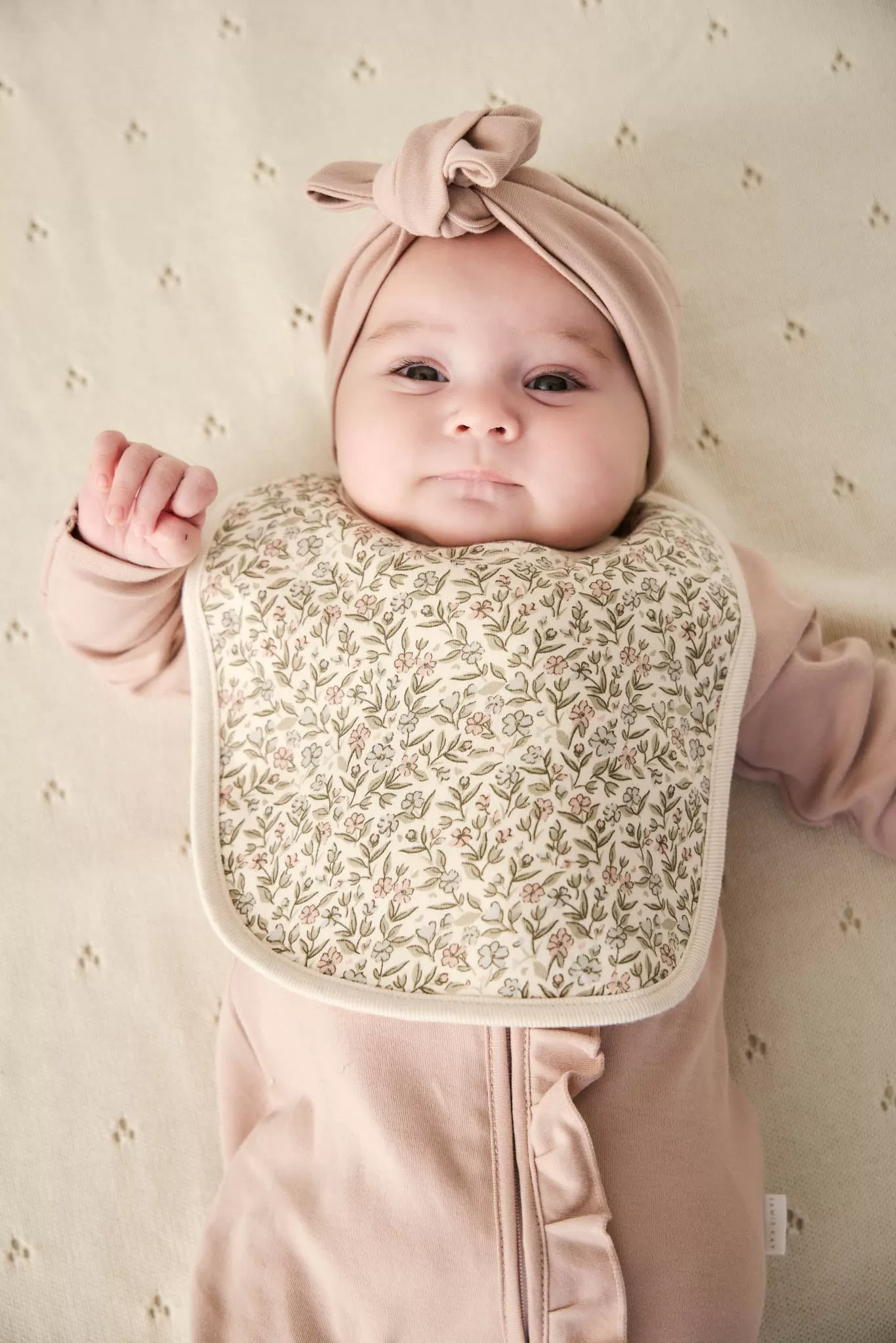 Organic Cotton Bib - Ariella Eggnog