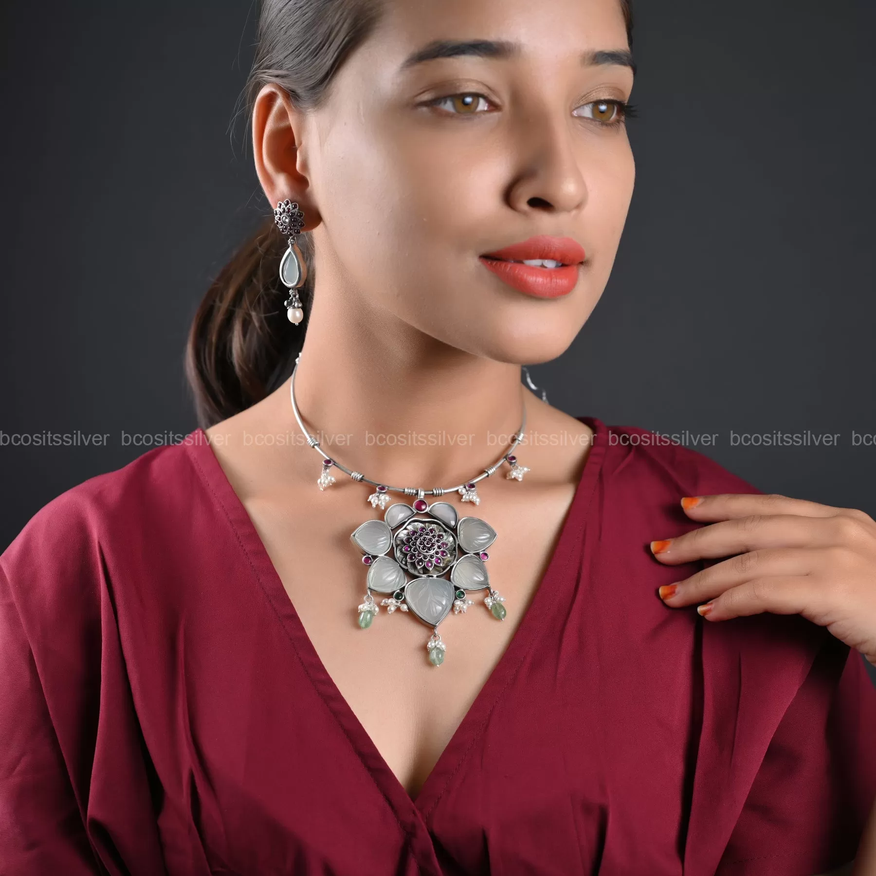 Oxidized Neckpiece - 1218