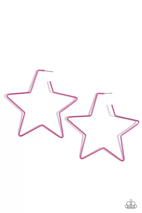 Paparazzi Starstruck Secret - Pink Hoop Earrings