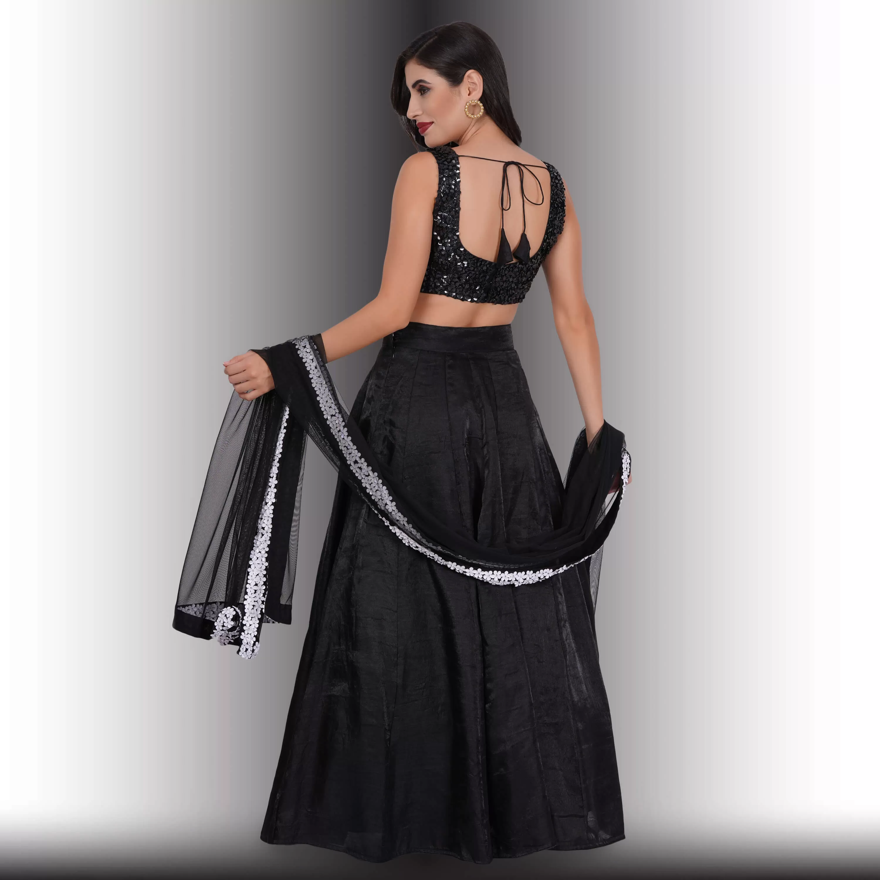 Party Wear Black and White lehenga