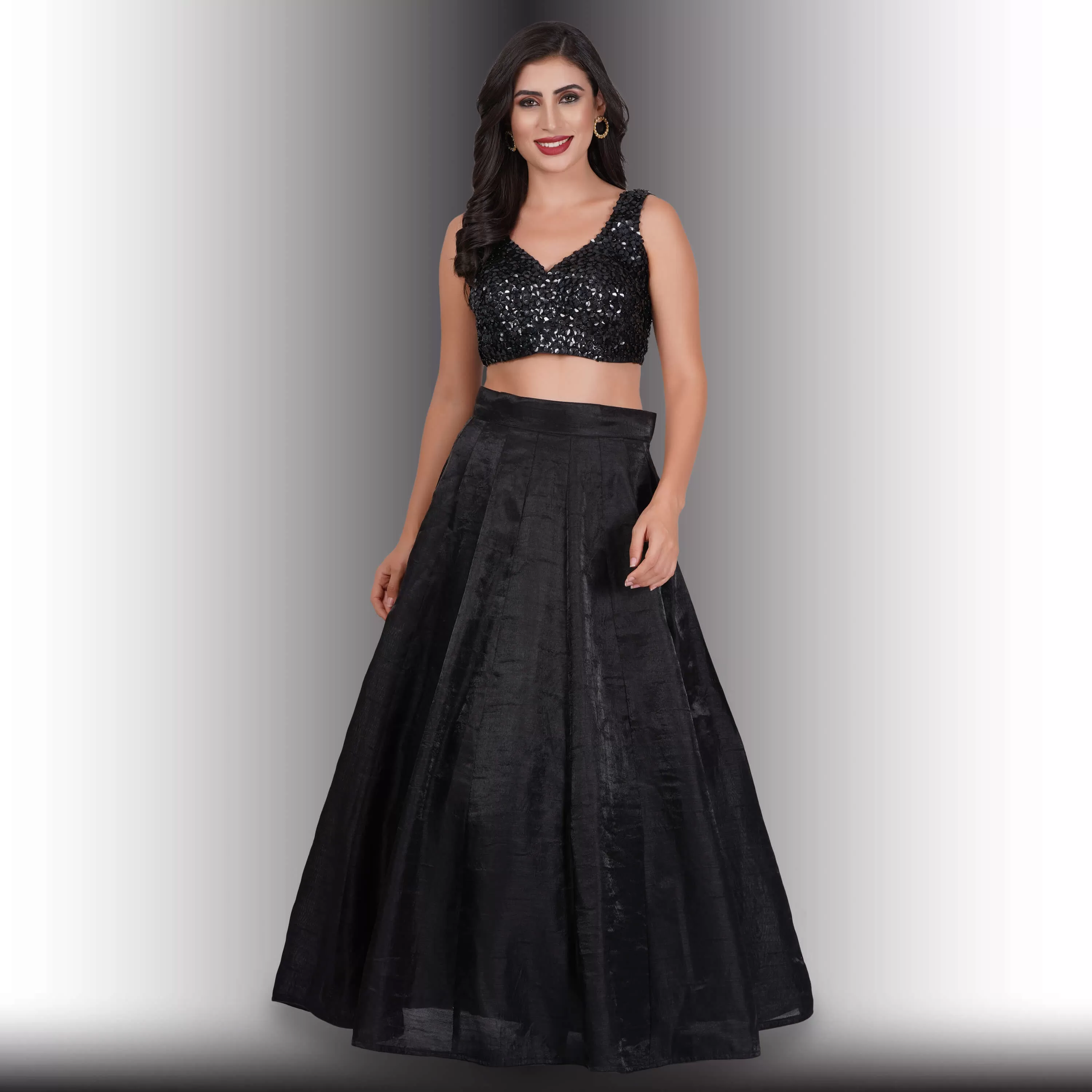 Party Wear Black and White lehenga