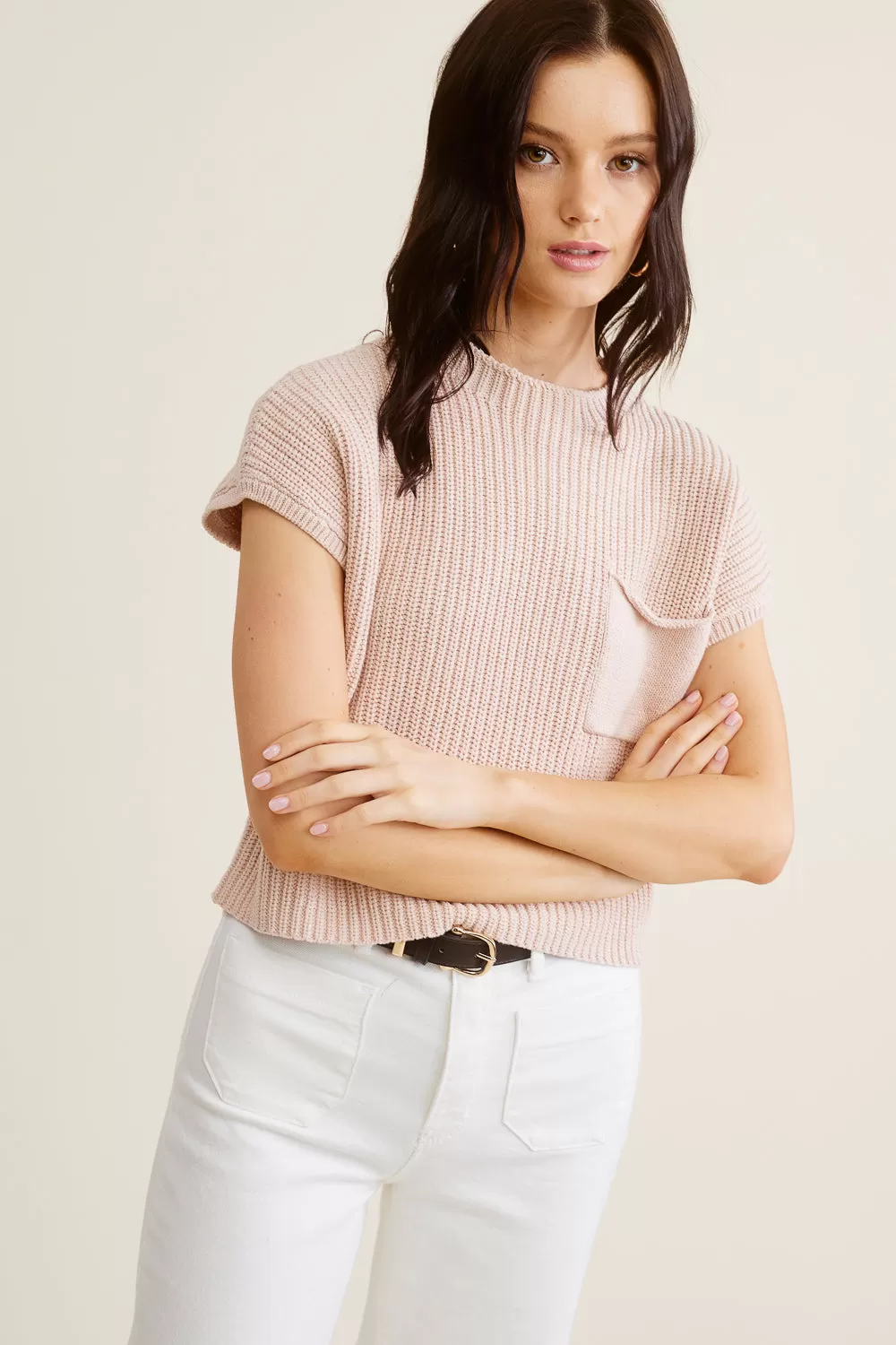 Peach Knit Top