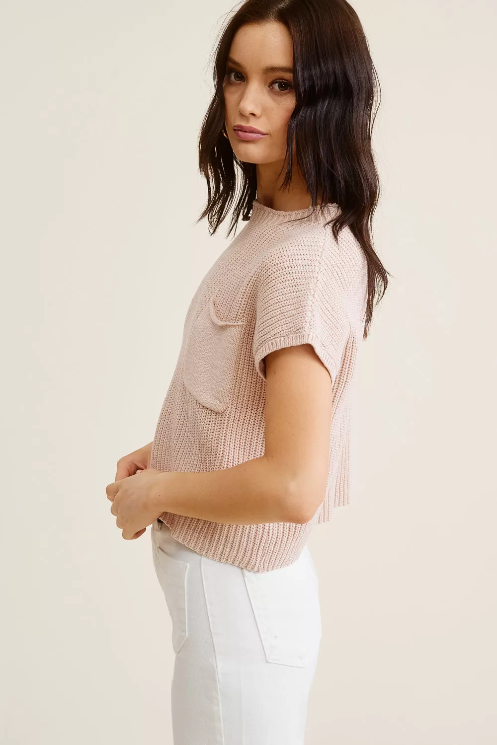 Peach Knit Top