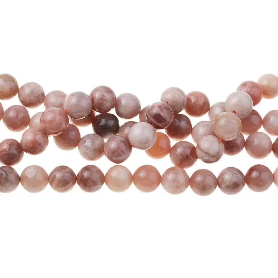 Peach Moonstone 10mm Round - 15-16 Inch