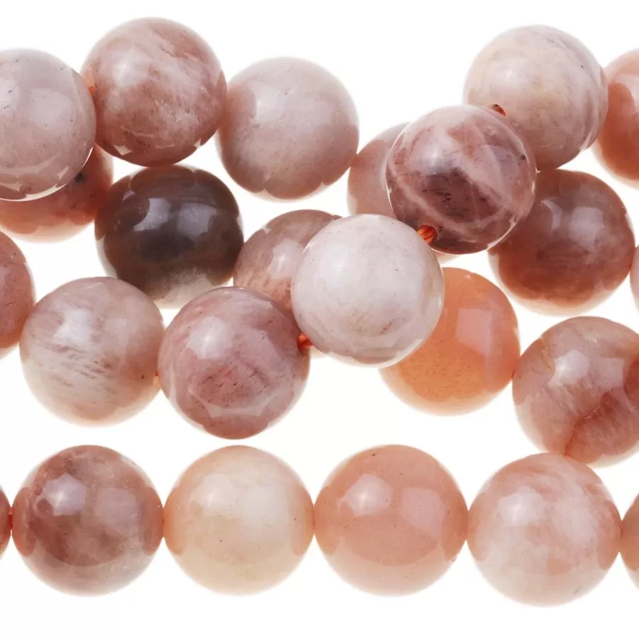 Peach Moonstone 10mm Round - 15-16 Inch