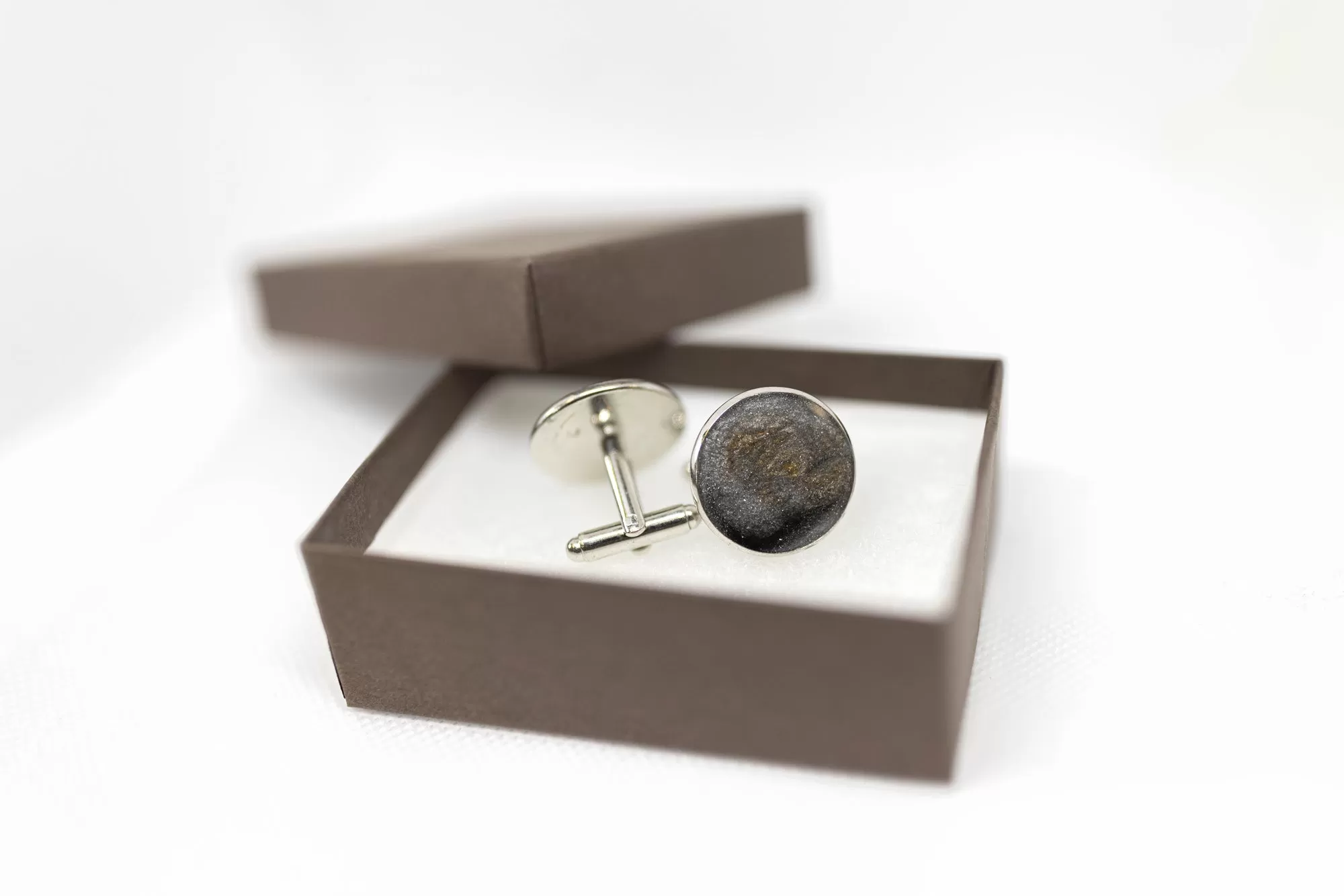 Personalized Silver Groom Cufflinks from Bride Round Cufflinks