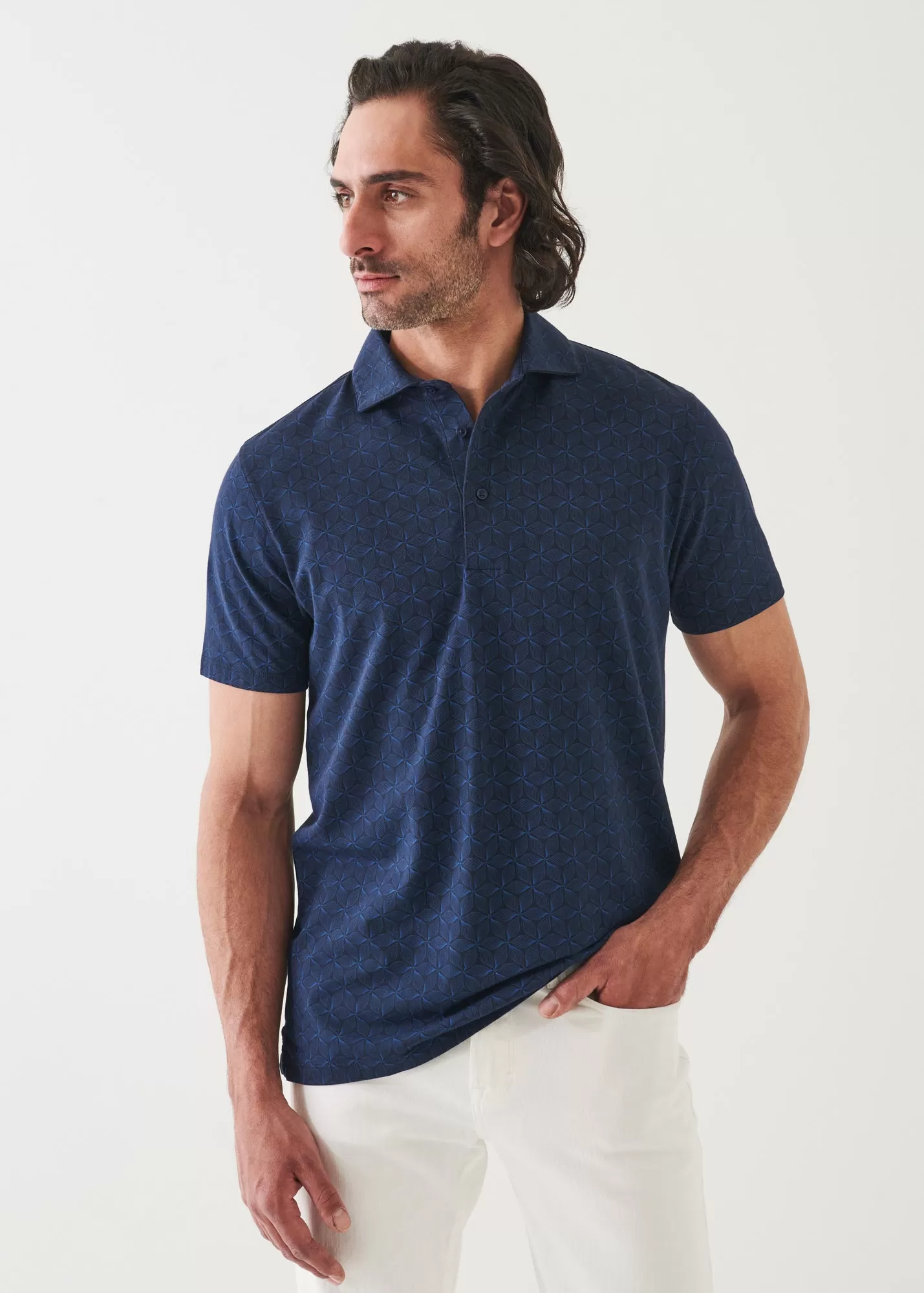 PIMA COTTON STRETCH PRINTED POLO