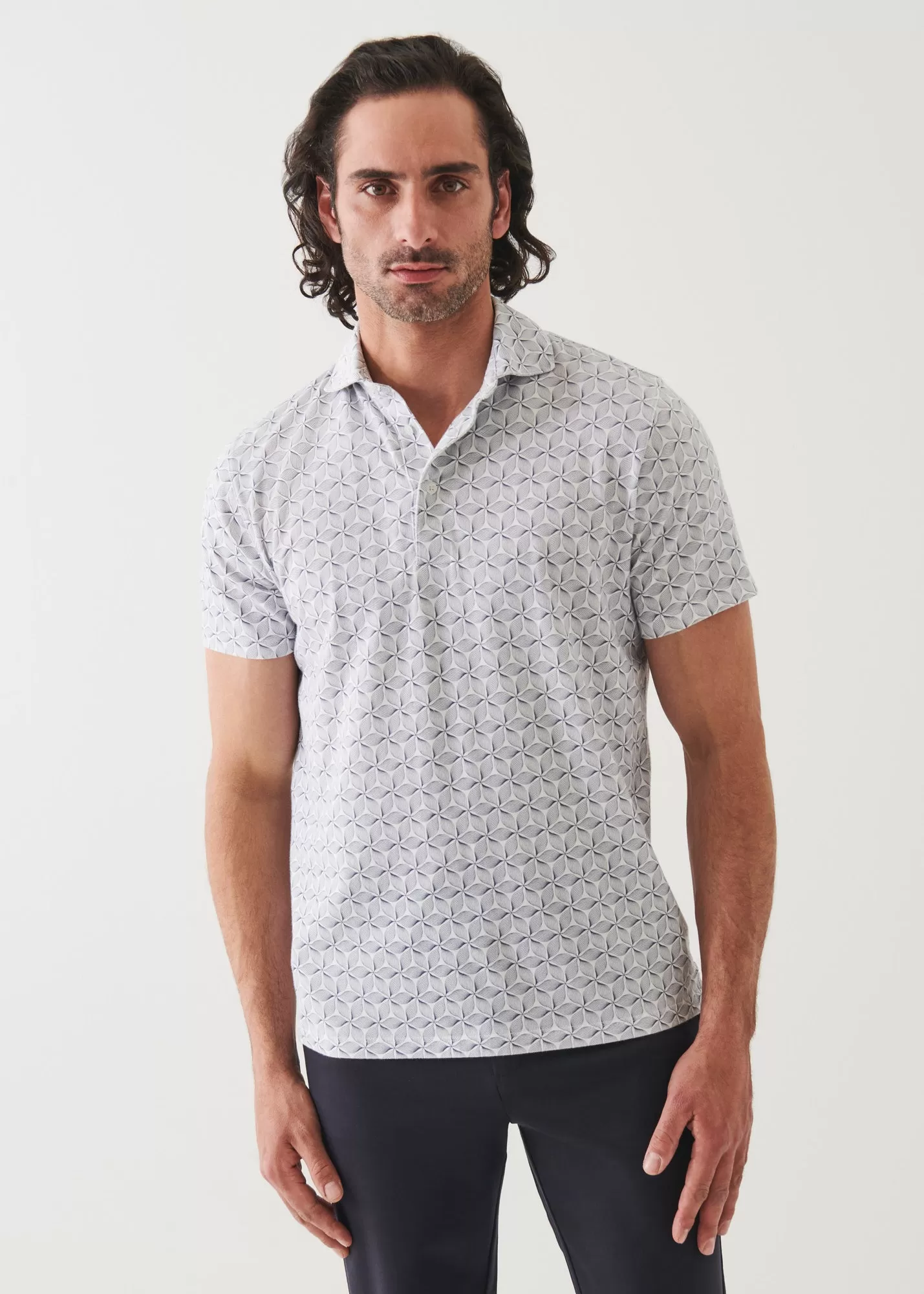 PIMA COTTON STRETCH PRINTED POLO