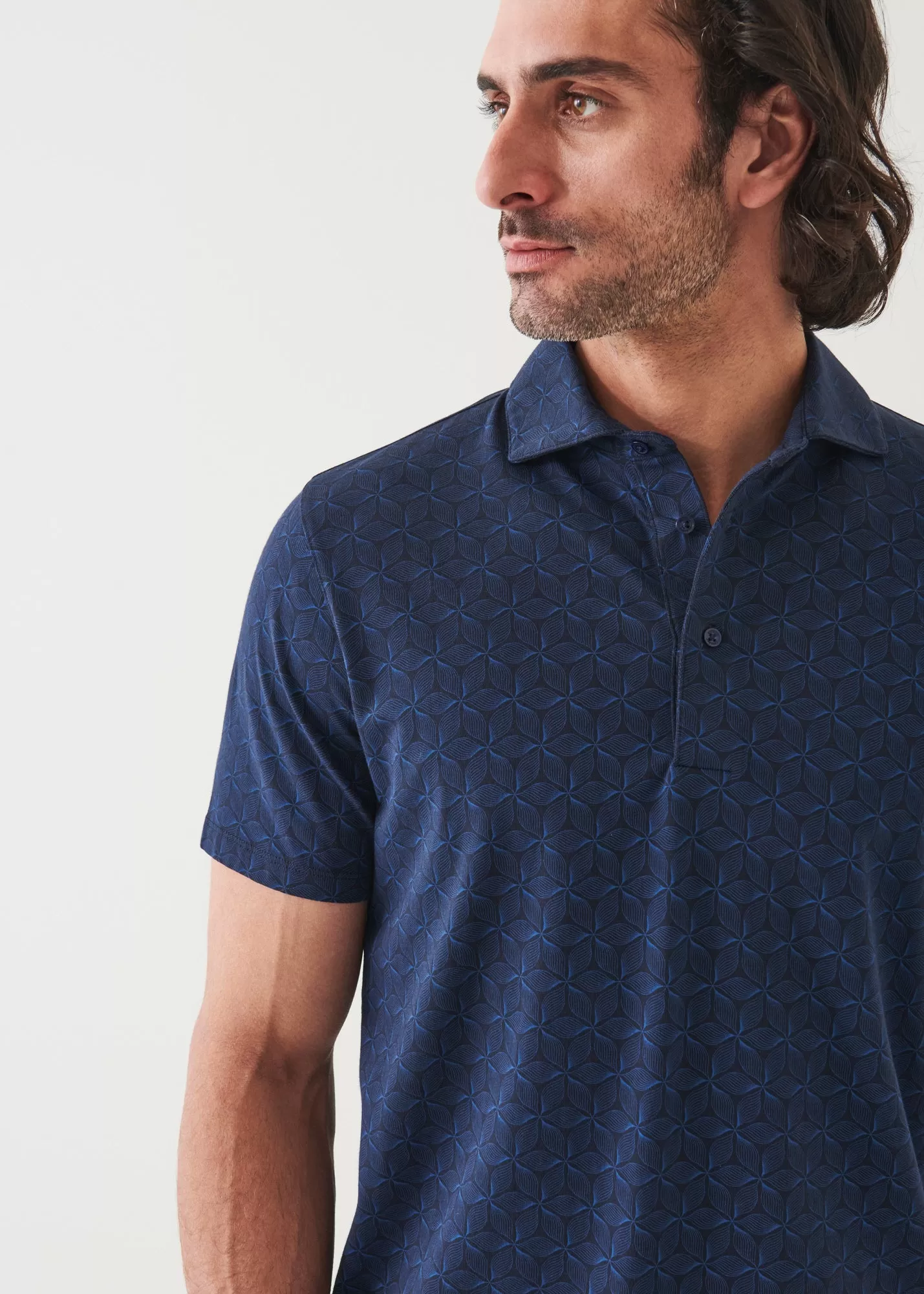 PIMA COTTON STRETCH PRINTED POLO