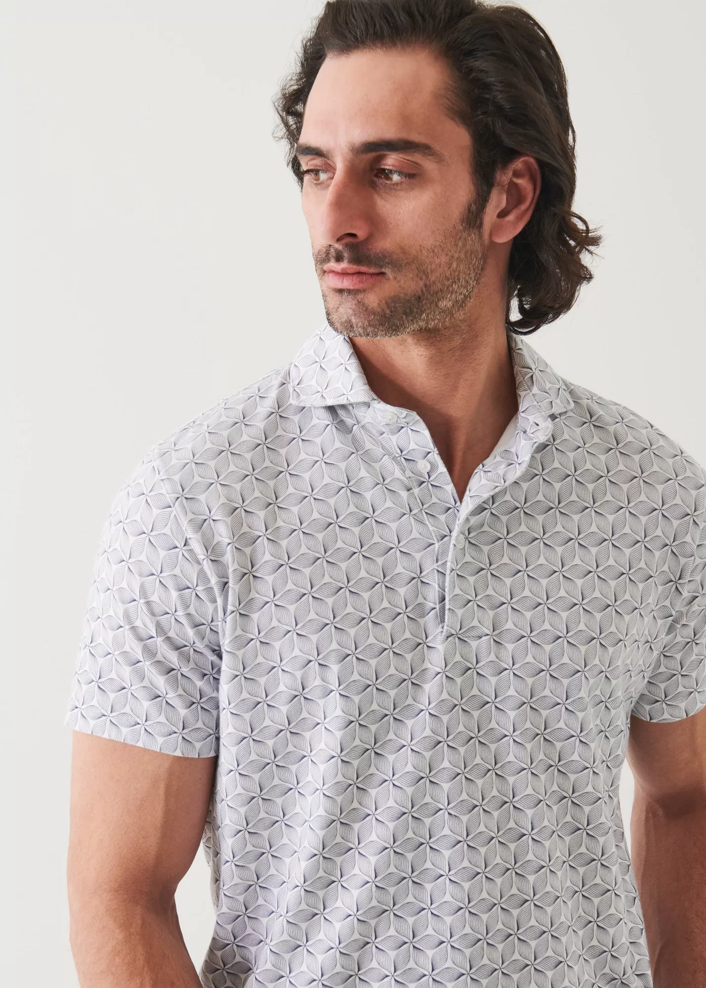 PIMA COTTON STRETCH PRINTED POLO