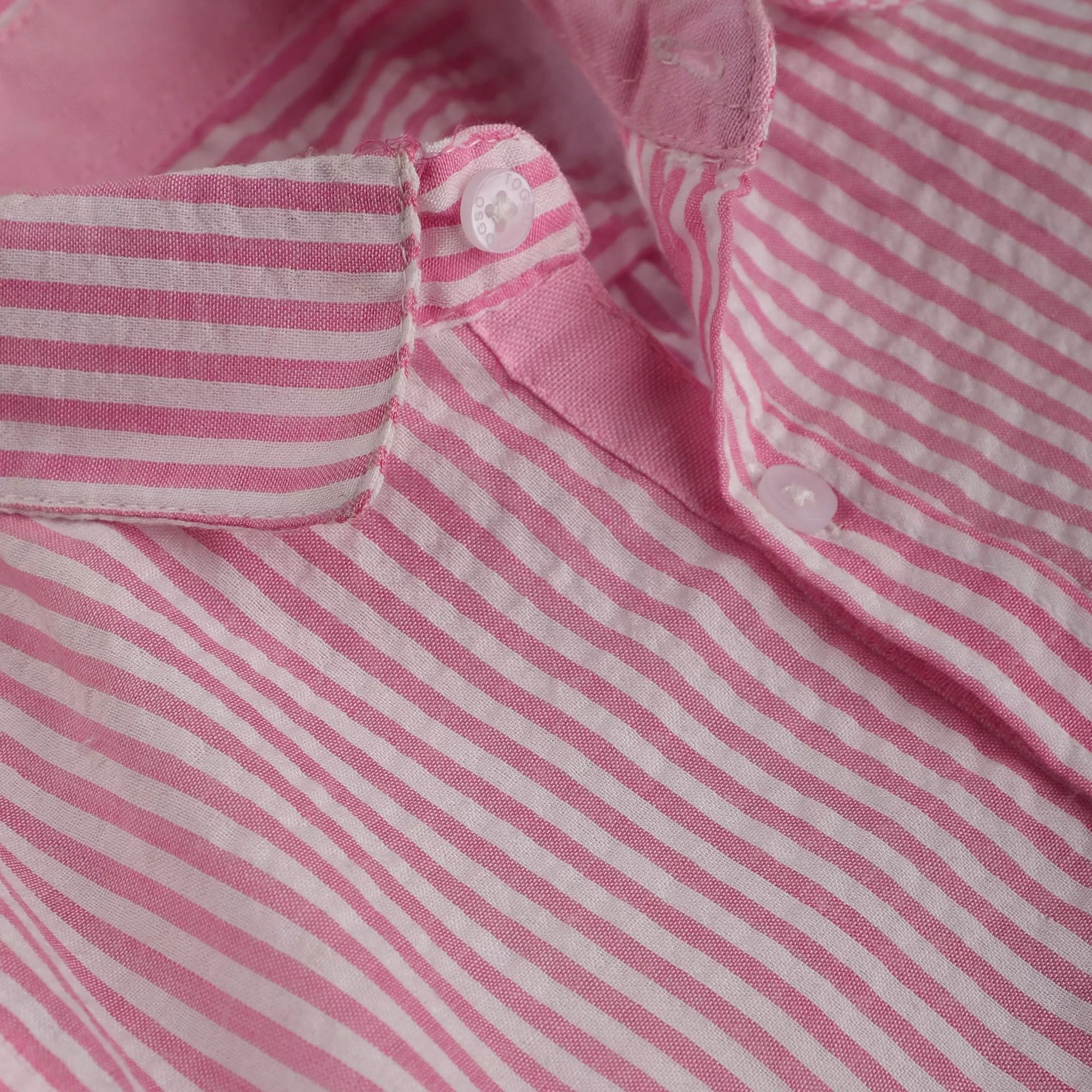 Pink Cotton white Lined Shirt