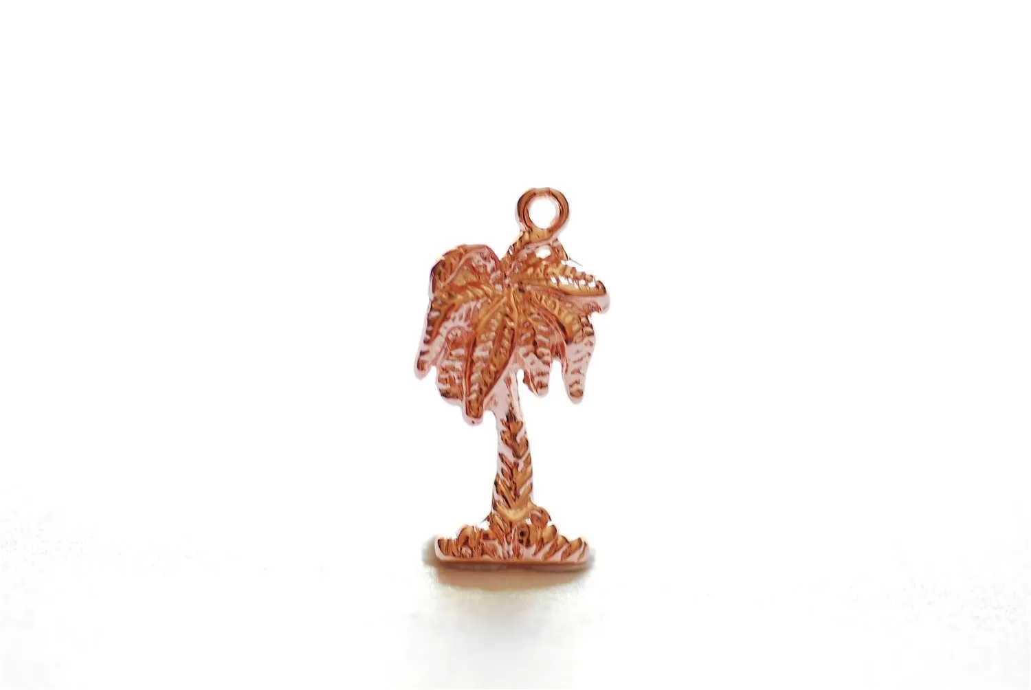 Pink Rose Wholesale Gold Vermeil Tropical Palm Tree Charm Pendant- 18k gold plated over Sterling Silver, Gold Coconut Tree, Gold Pine Tree Charm, 237