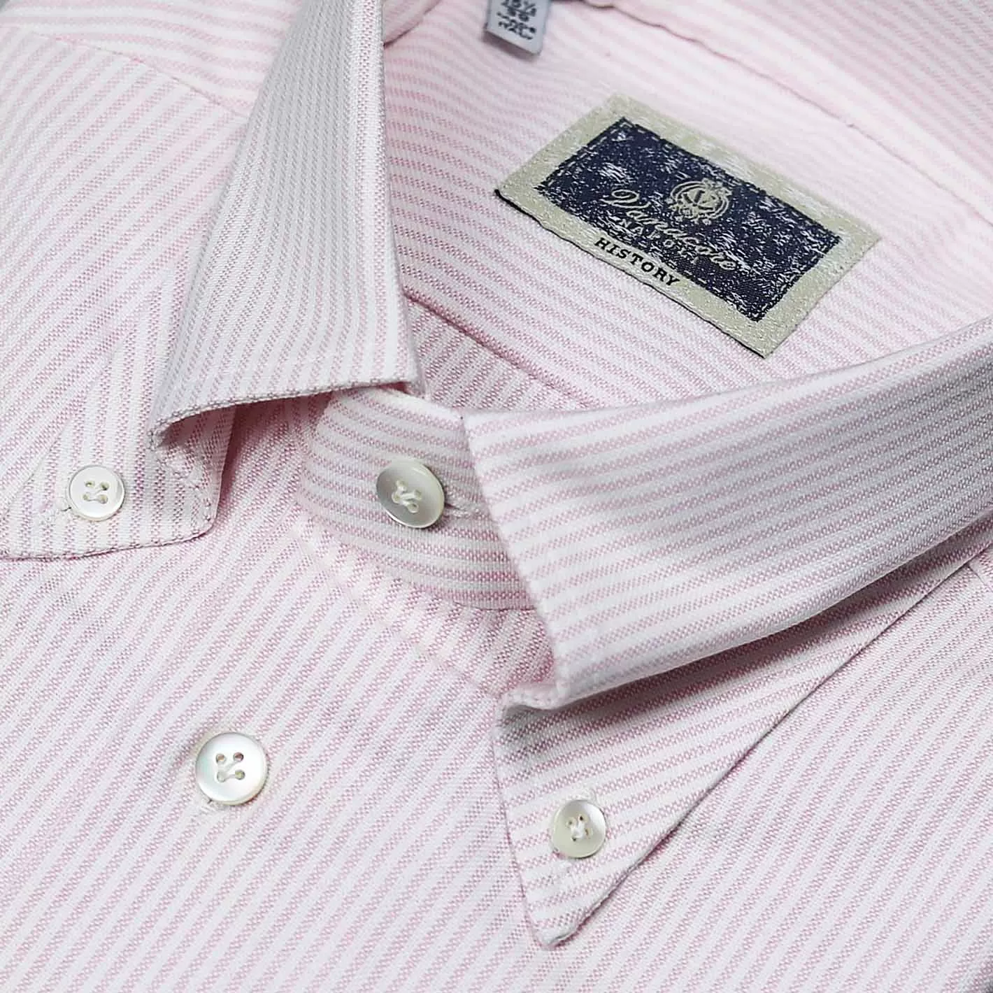 Pink White Striped Oxford Button Down Shirt