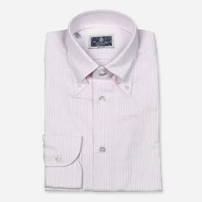 Pink White Striped Oxford Button Down Shirt