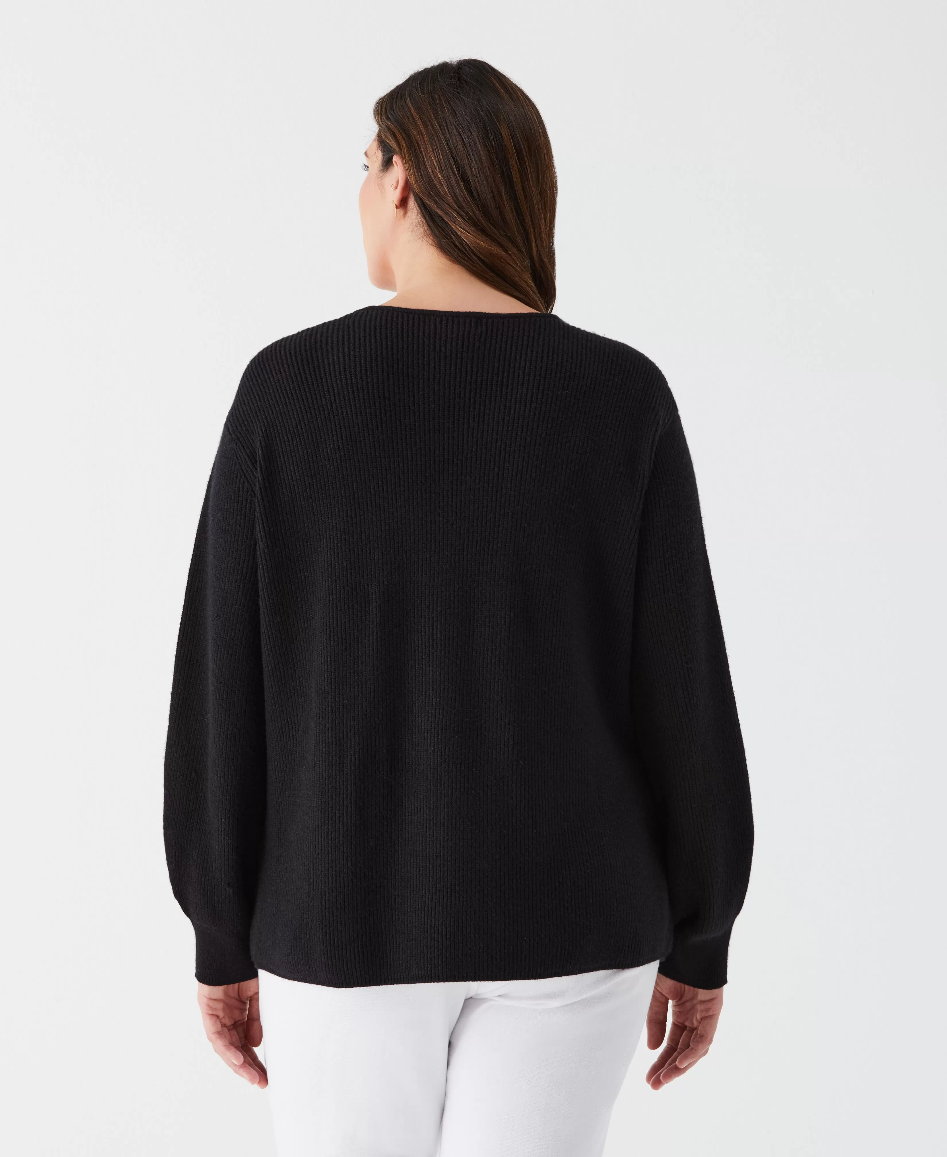 Plus Size Embellished V-Neck Sweater