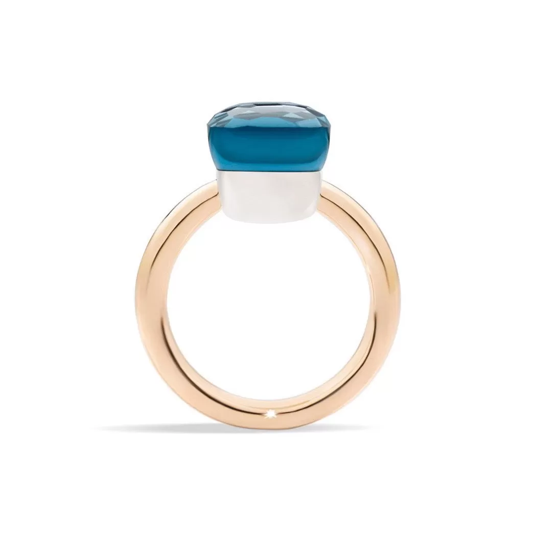 Pomellato - Nudo Classic - Stackable Ring with London Blue Topaz, 18k Rose and White Gold