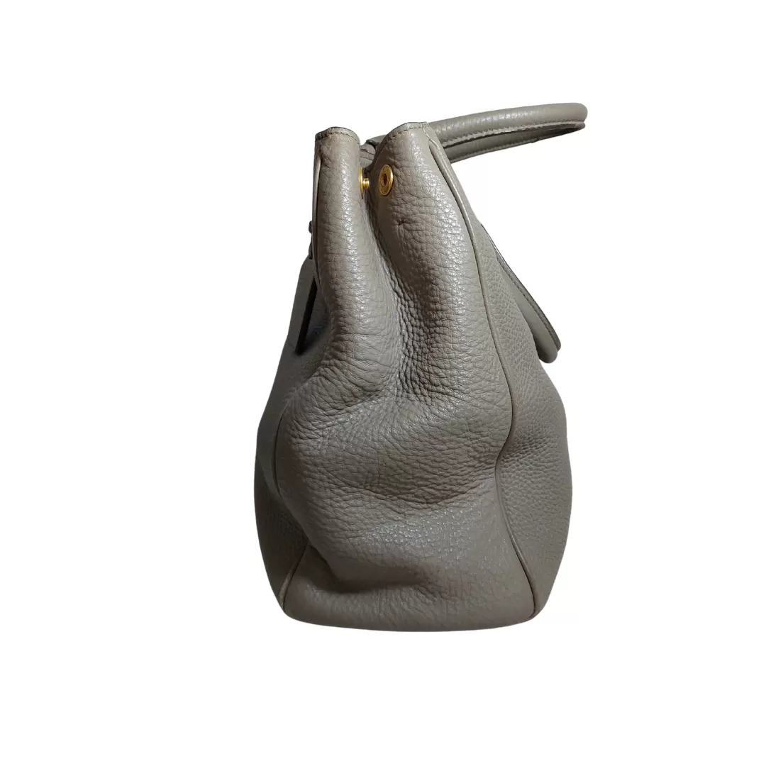 Prada Grey Pebbled Leather Tote | Pre Loved |