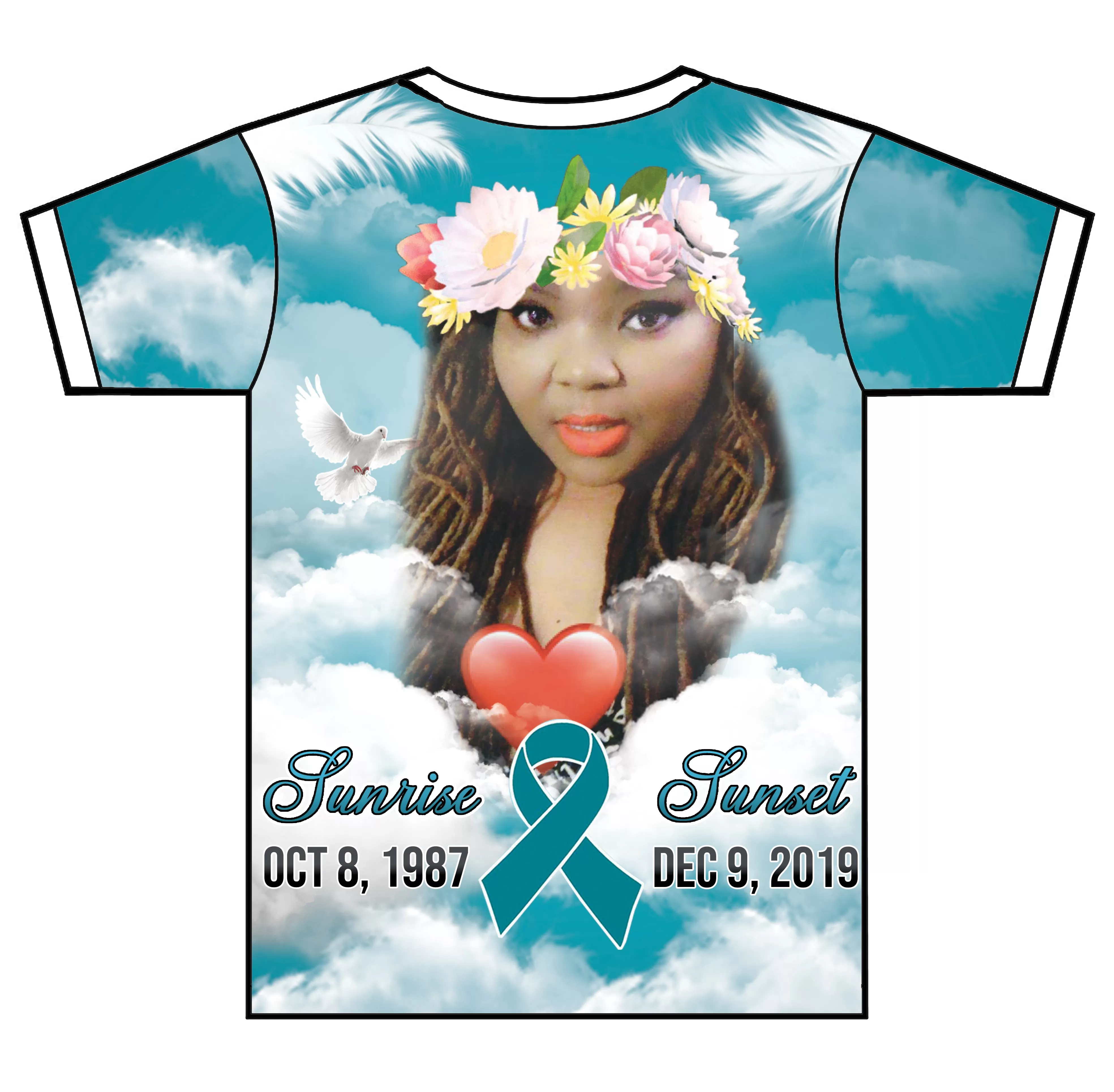 "Ribbon in the Skies" Custom Designed Memorial 3D shirt