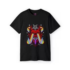 Rainbow Devil Gay As Hell Unisex Tee