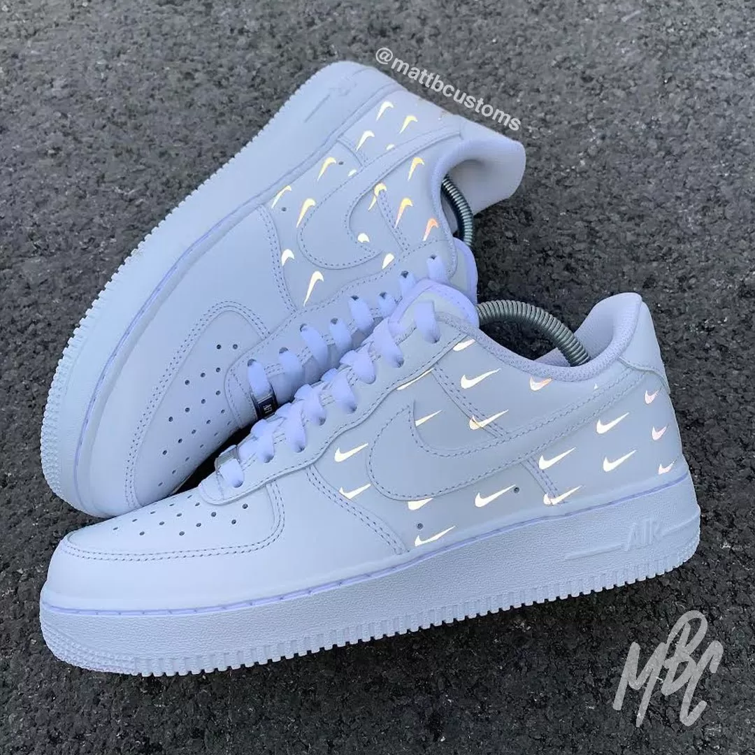 Reflective Mini Swoosh - Air Force 1 Custom