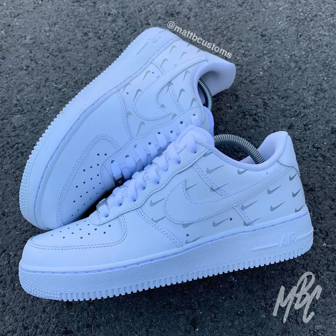 Reflective Mini Swoosh - Air Force 1 Custom