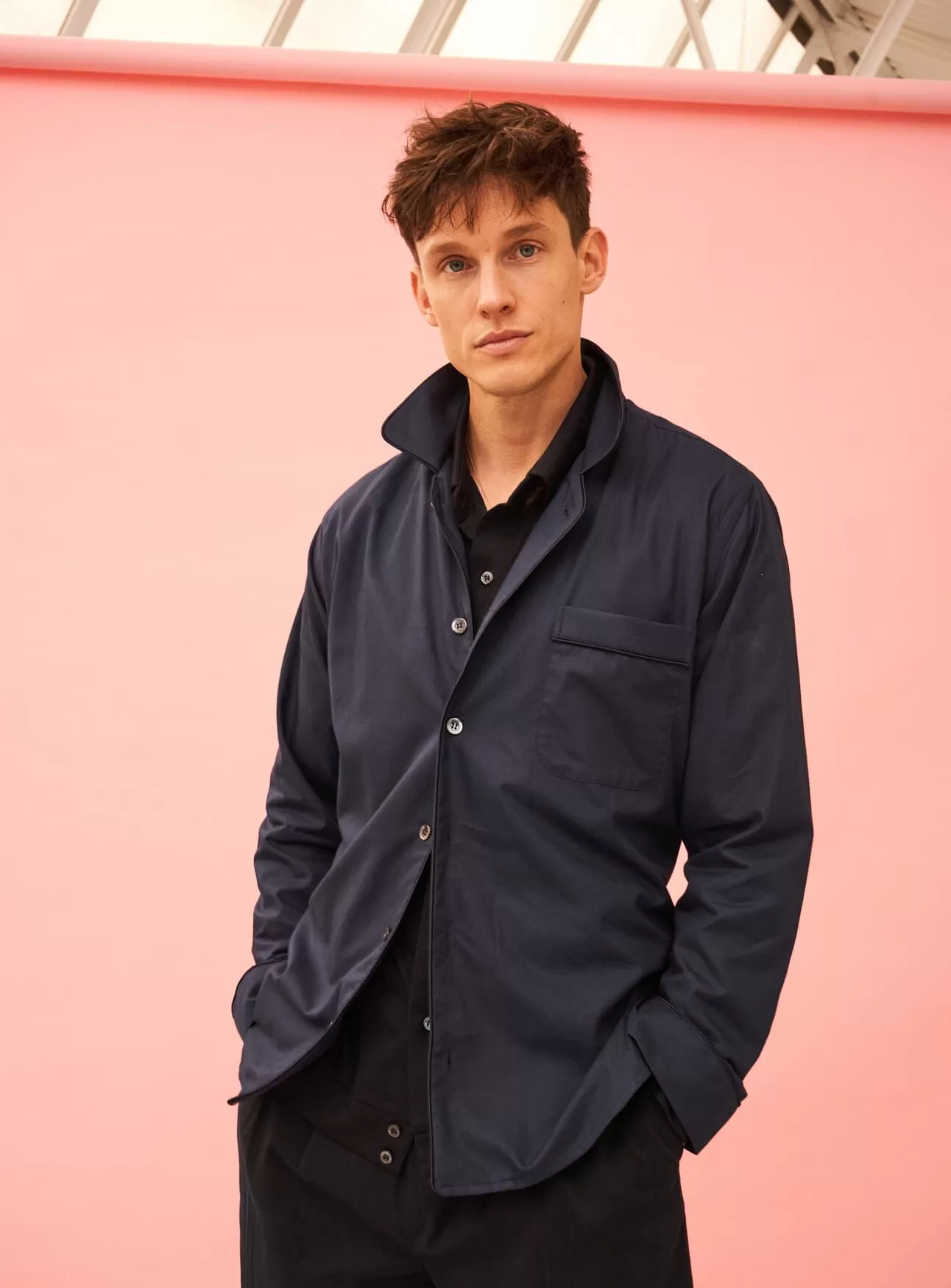 Regenerative Cotton Twill Navy PJ Shirt