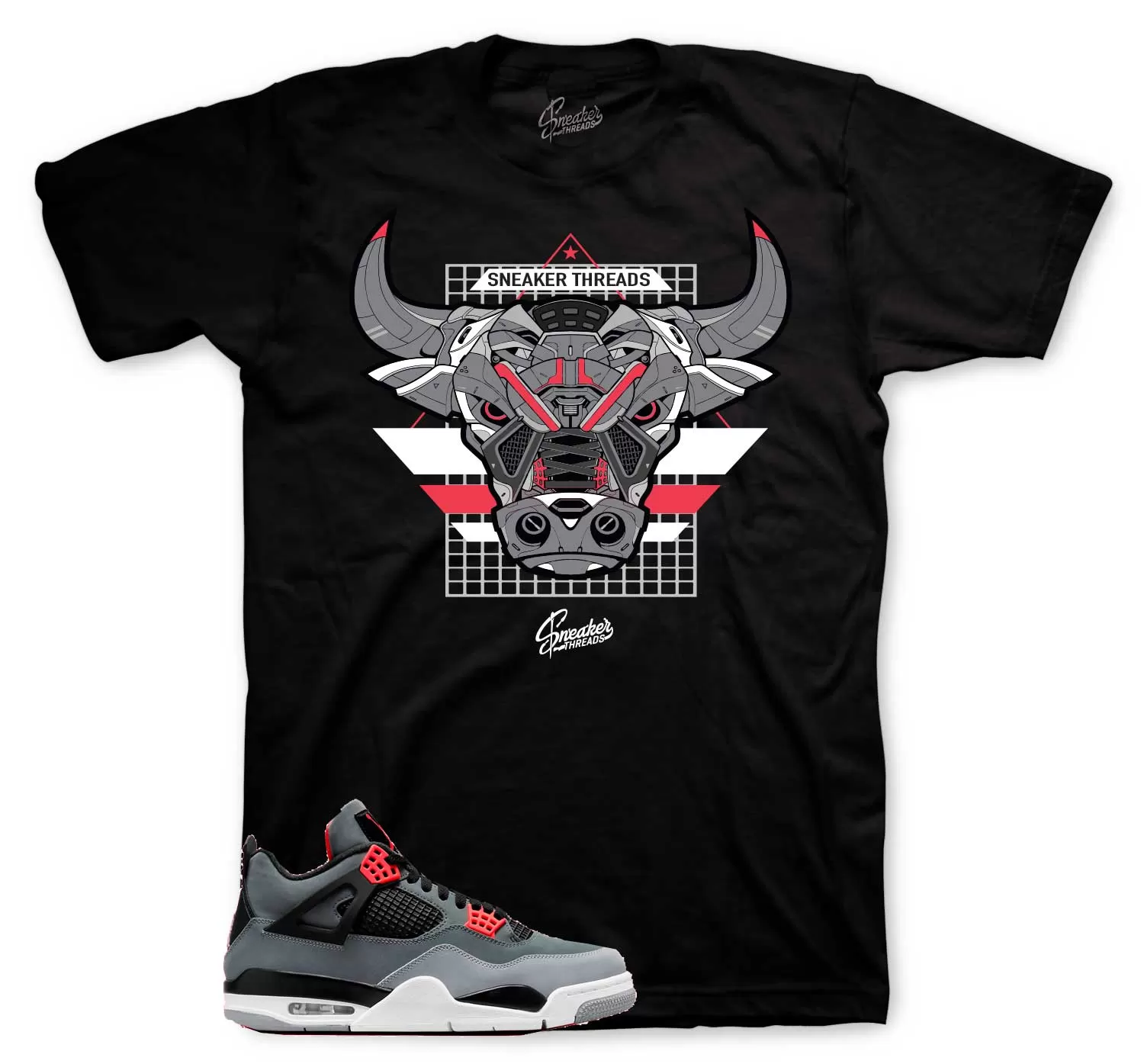 Retro 4 Infrared Shirt - Infrabulll - Black