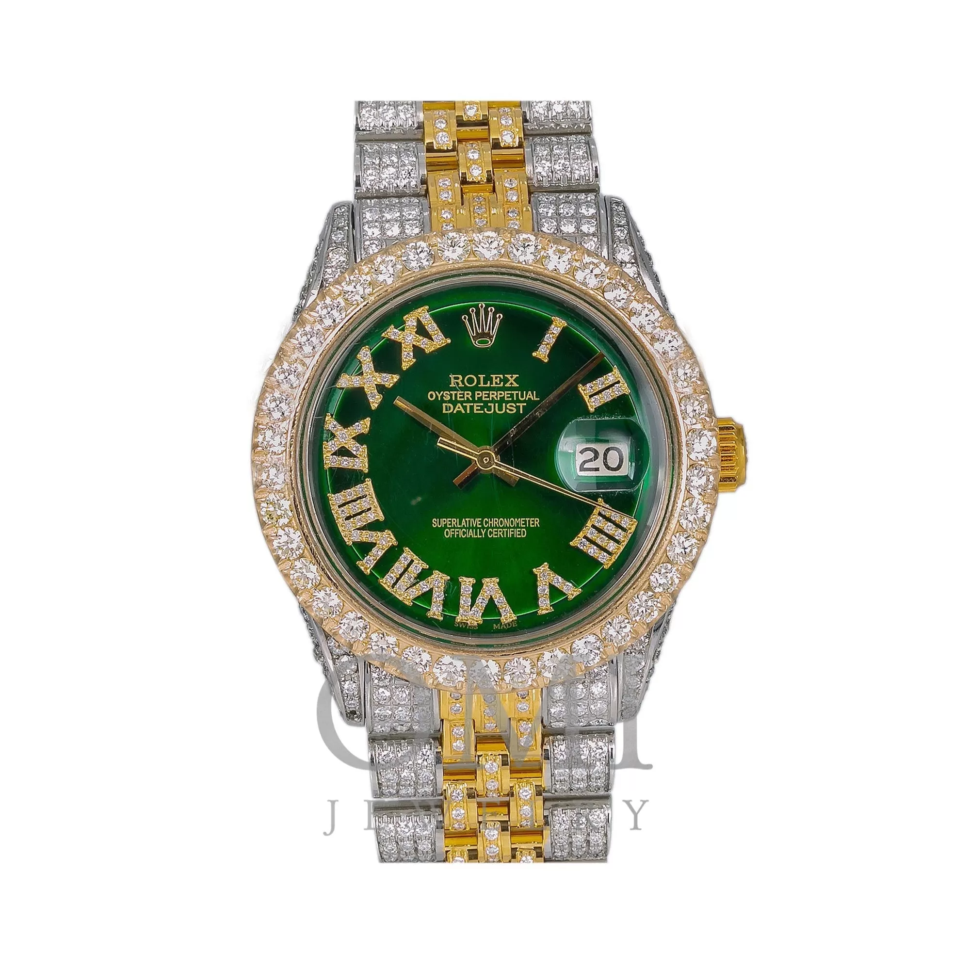 Rolex Datejust 1601 36MM Green Diamond Dial With 8.25 CT Diamonds