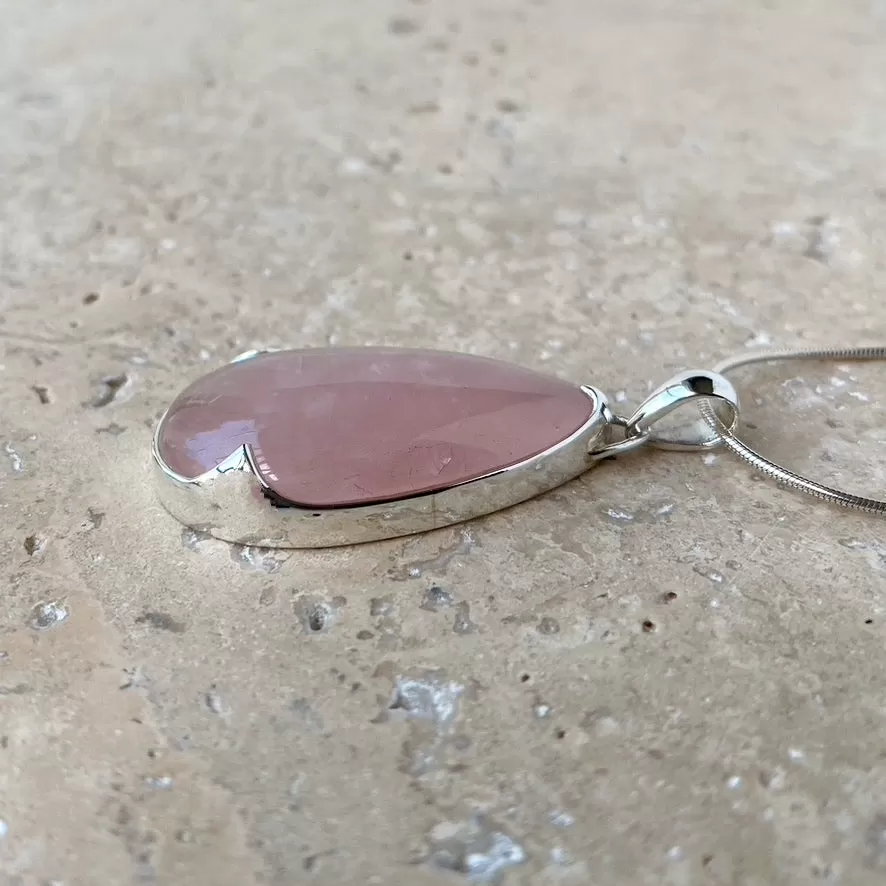 Rose Quartz Teardrop Pendant - Ayre