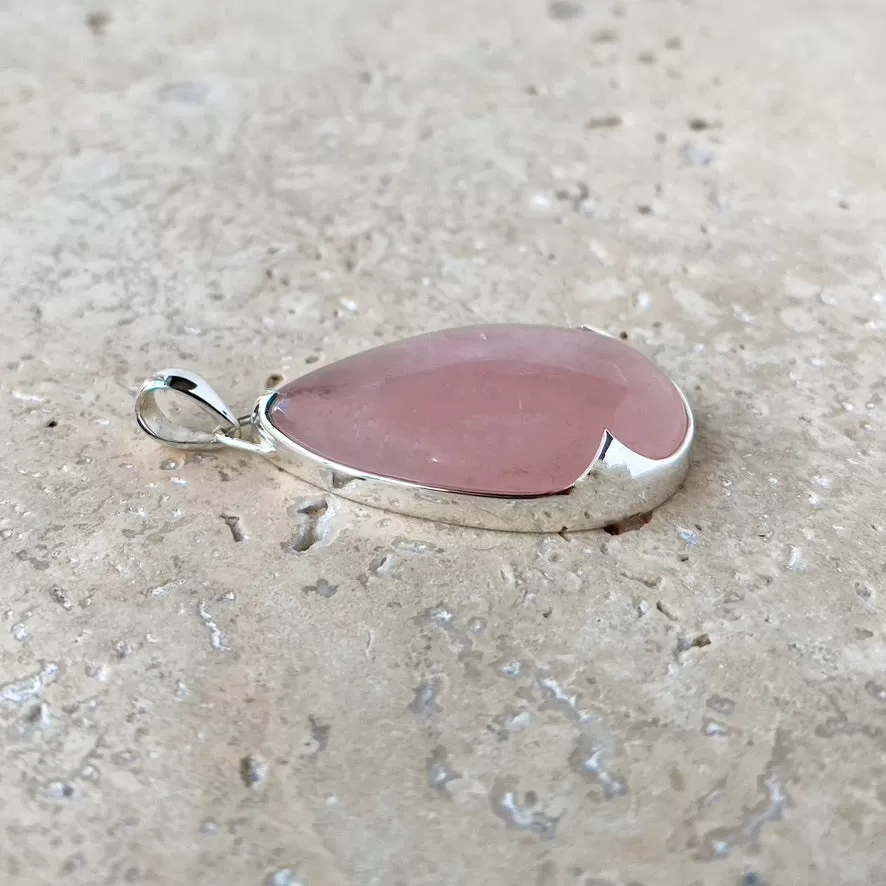 Rose Quartz Teardrop Pendant - Ayre