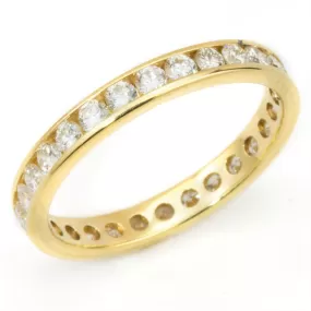 Round Diamond Eternity Band Ring 18K Yellow Gold 1.10 Carats