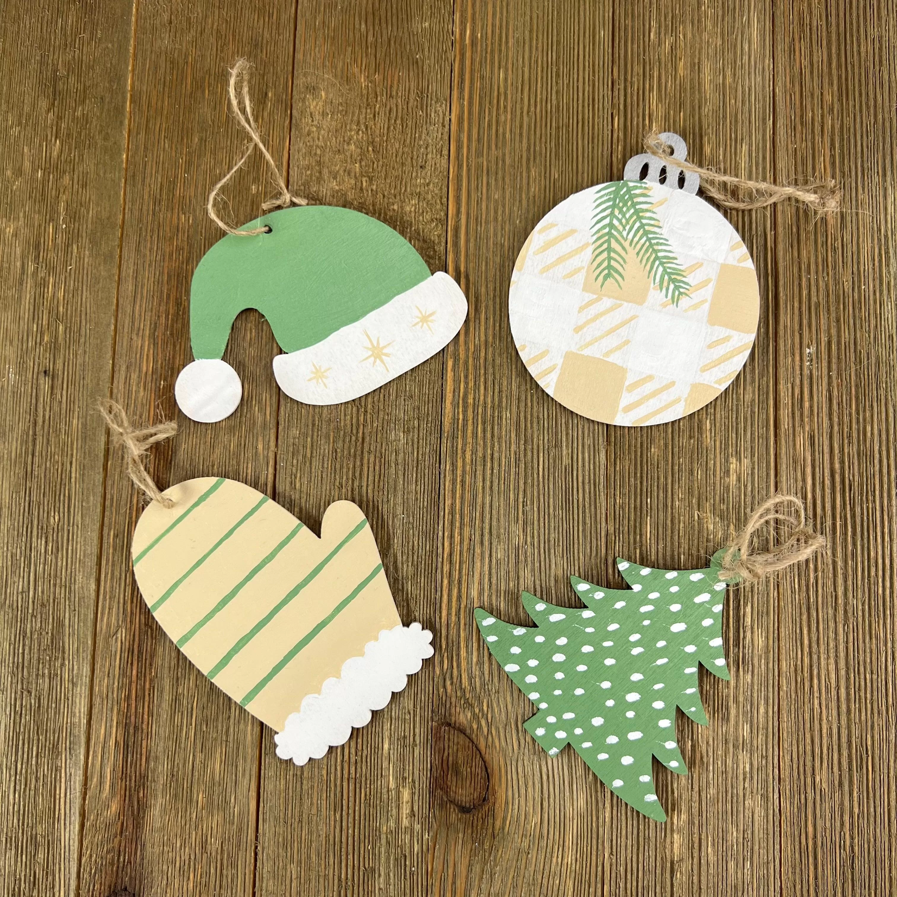 Sage & Cream Ornament Set