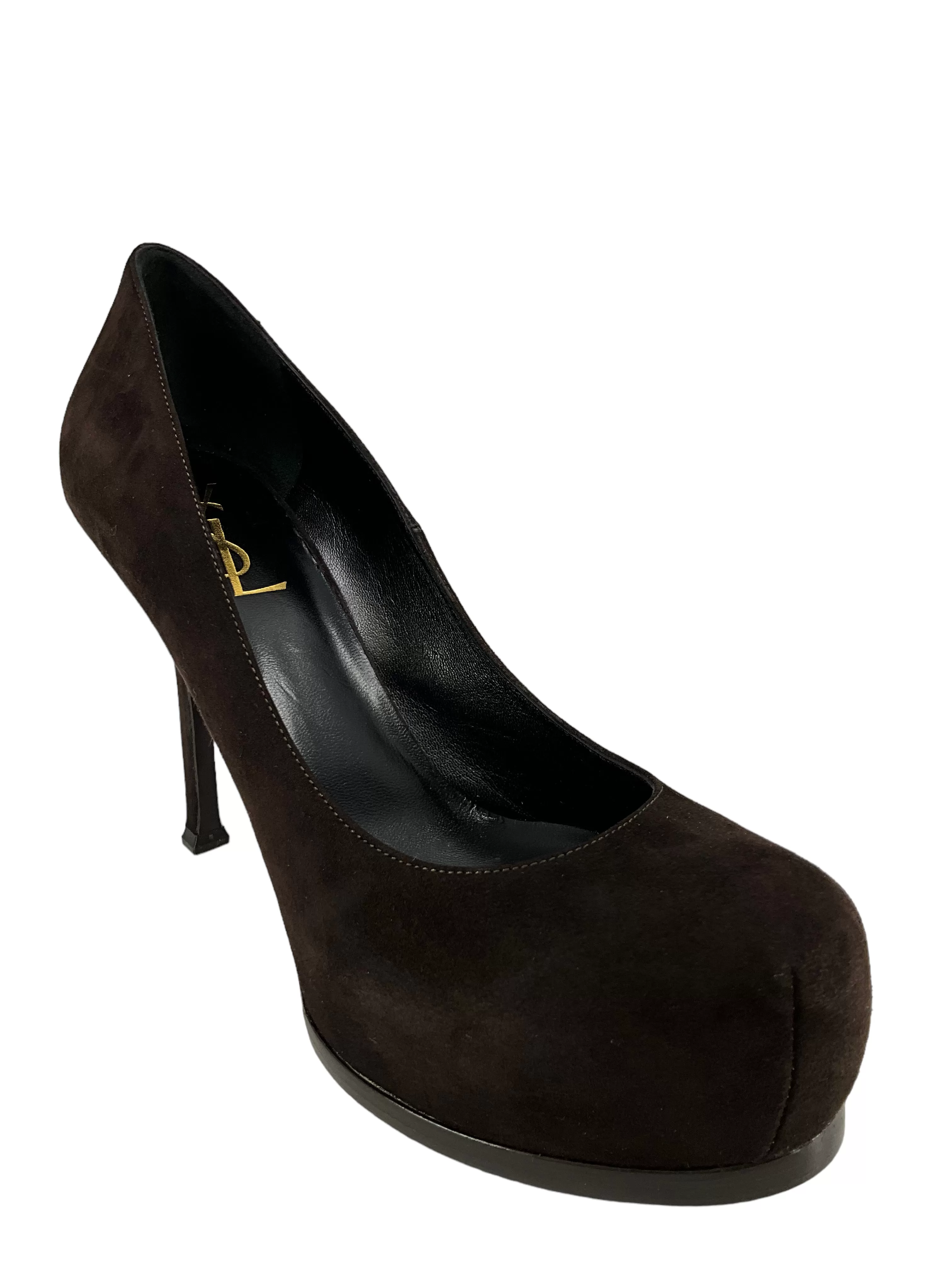 Saint Laurent Brown Suede Platform Pumps Size 9