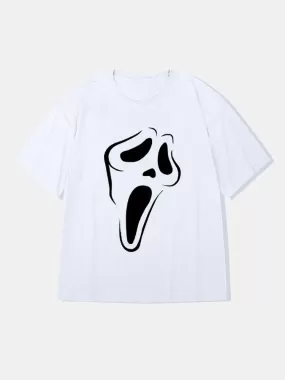 Scared Ghost Face Graphic T-Shirts