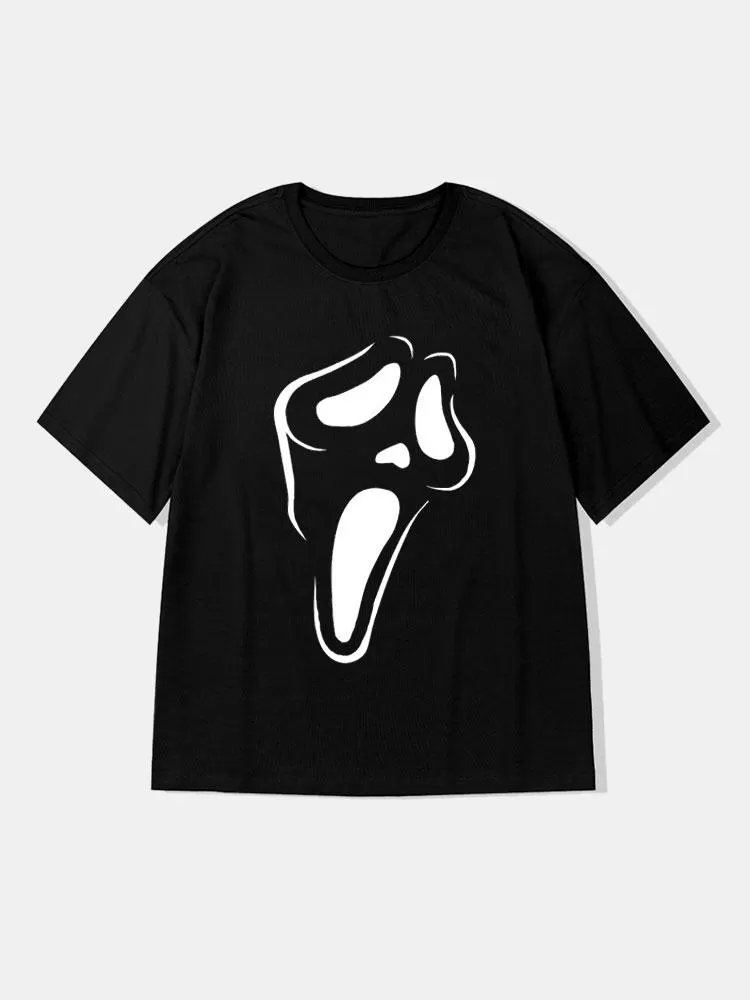 Scared Ghost Face Graphic T-Shirts