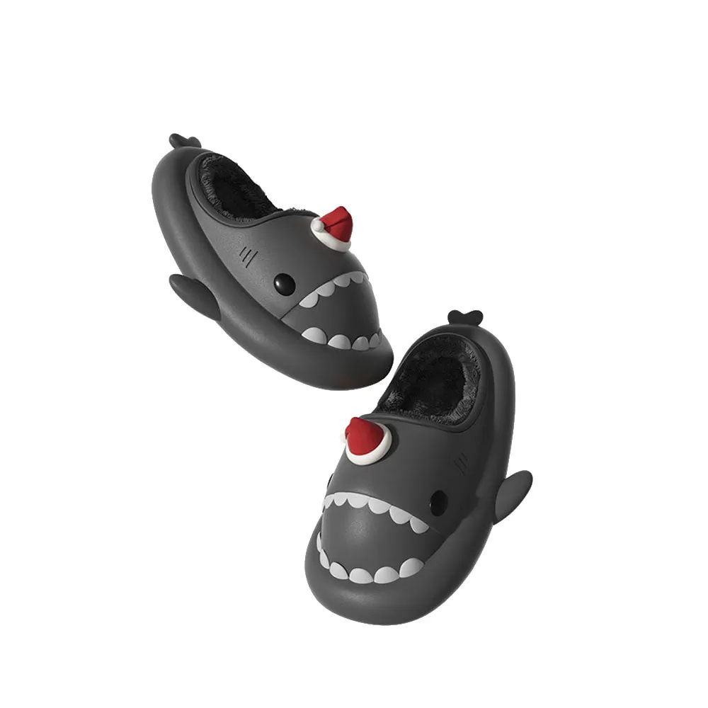 Sharkicks Basic - Winter Santa Heel-open Shark Slippers