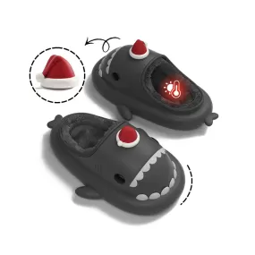 Sharkicks Basic - Winter Santa Heel-open Shark Slippers