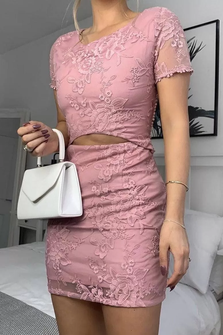 Shay Lace Dress - Pink (Final Sale)