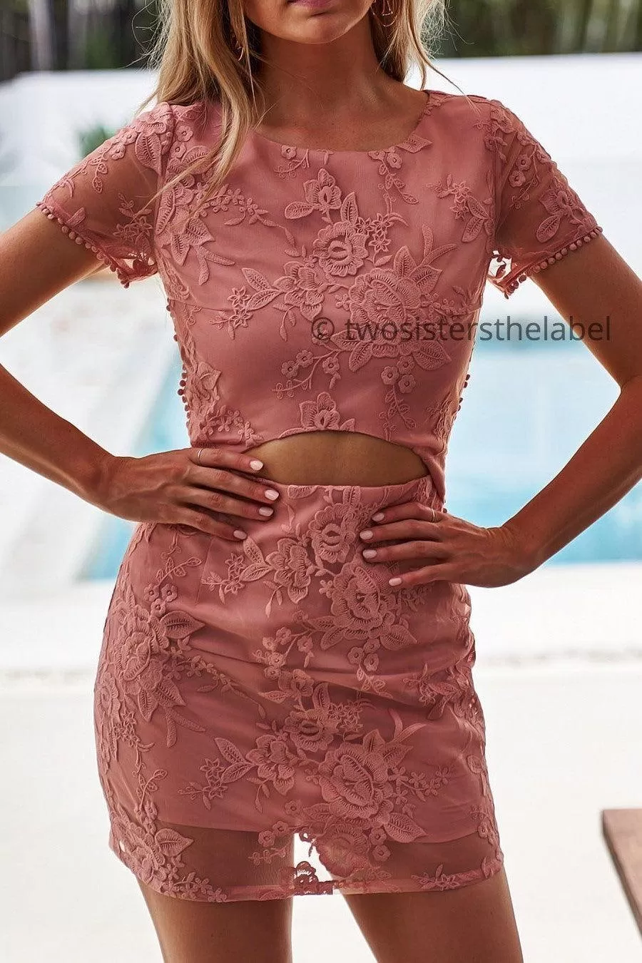 Shay Lace Dress - Pink (Final Sale)