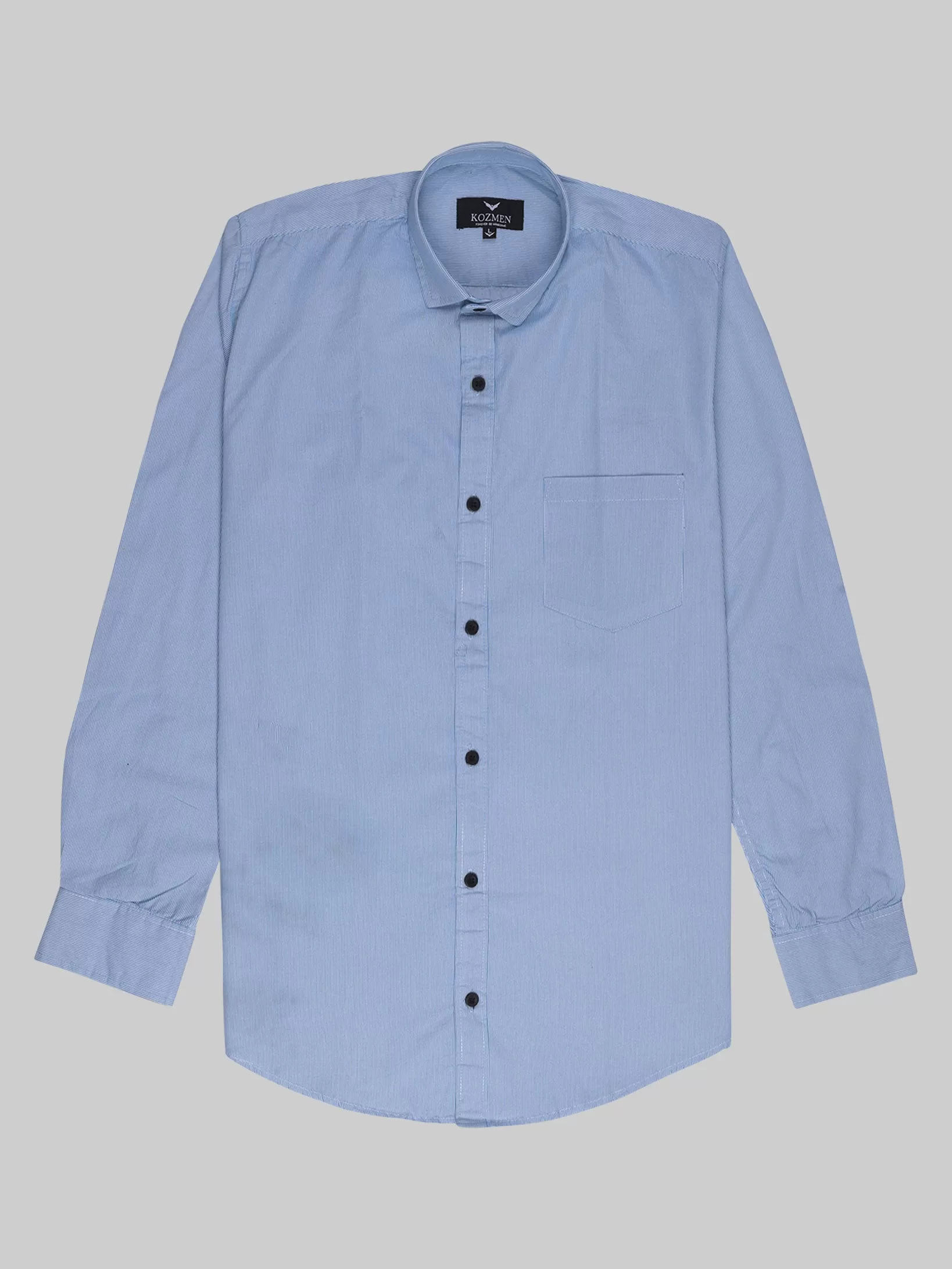 Sky Blue Banker Striped Mens Cotton Casual Shirt