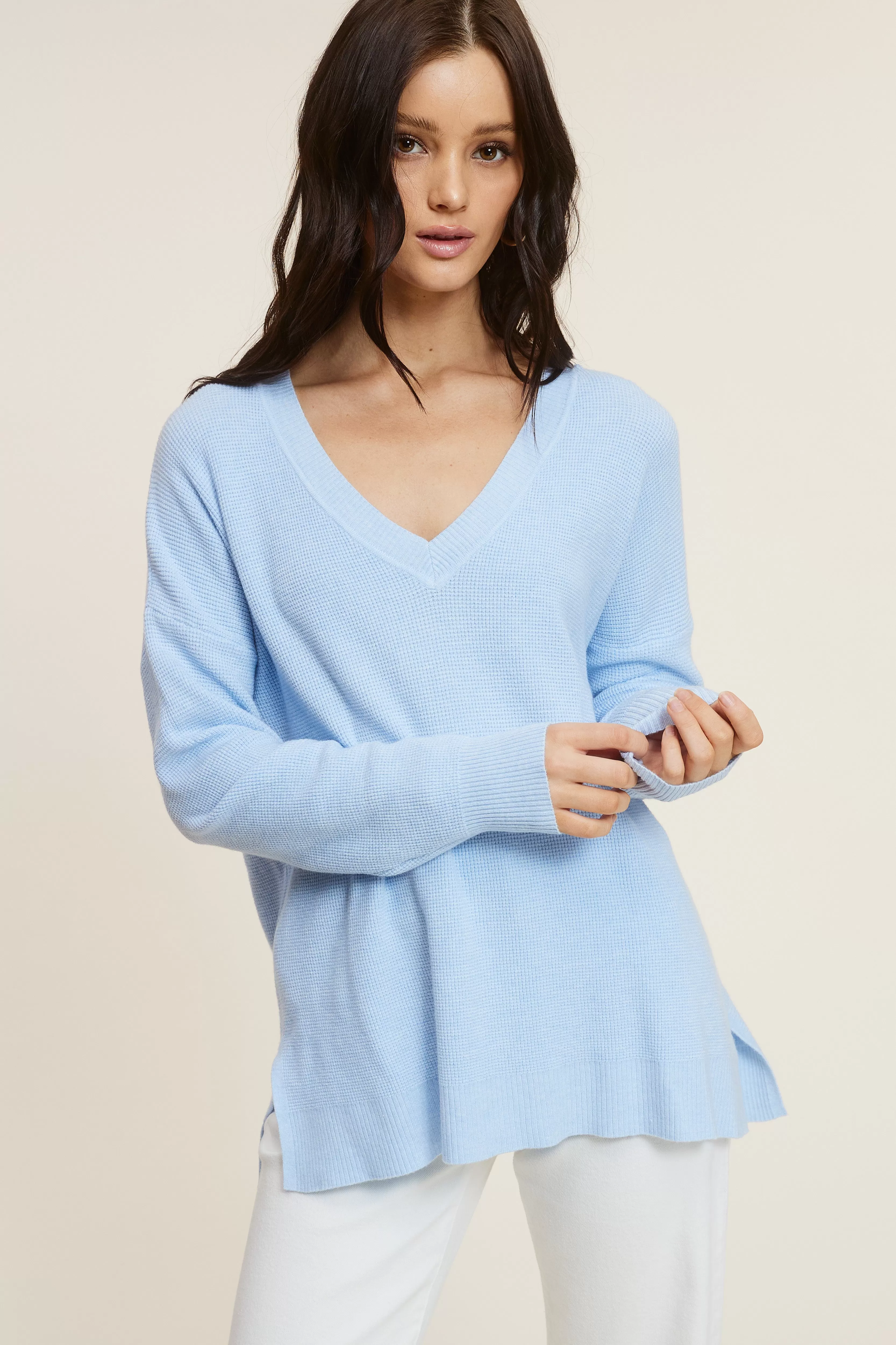 Sky Blue V-Neck Sweater